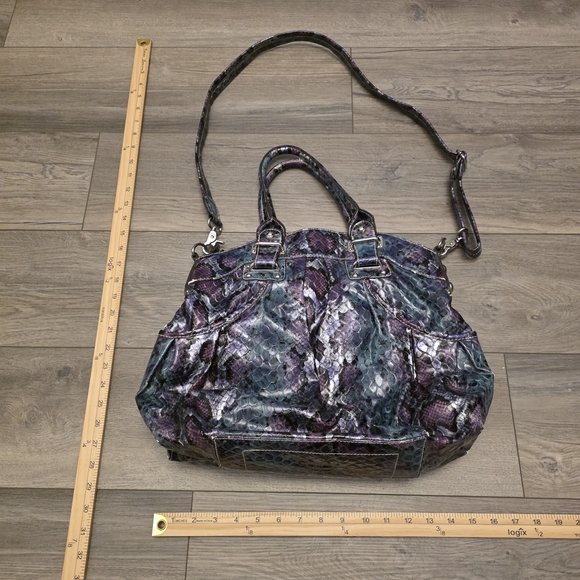 Vtg Y2K Kathy Van Zeeland Multicolor Hobo Bag with Heart Accent - Picture 3 of 12